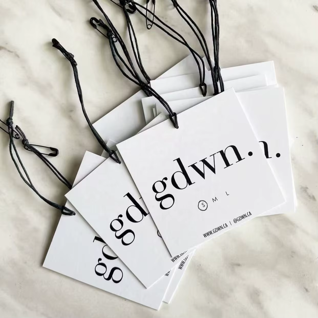 Custom Hang Tags Coated Paper with Film Lamination Digital Printing Customizable Logo Clothing Brand Event Exclusive Labels