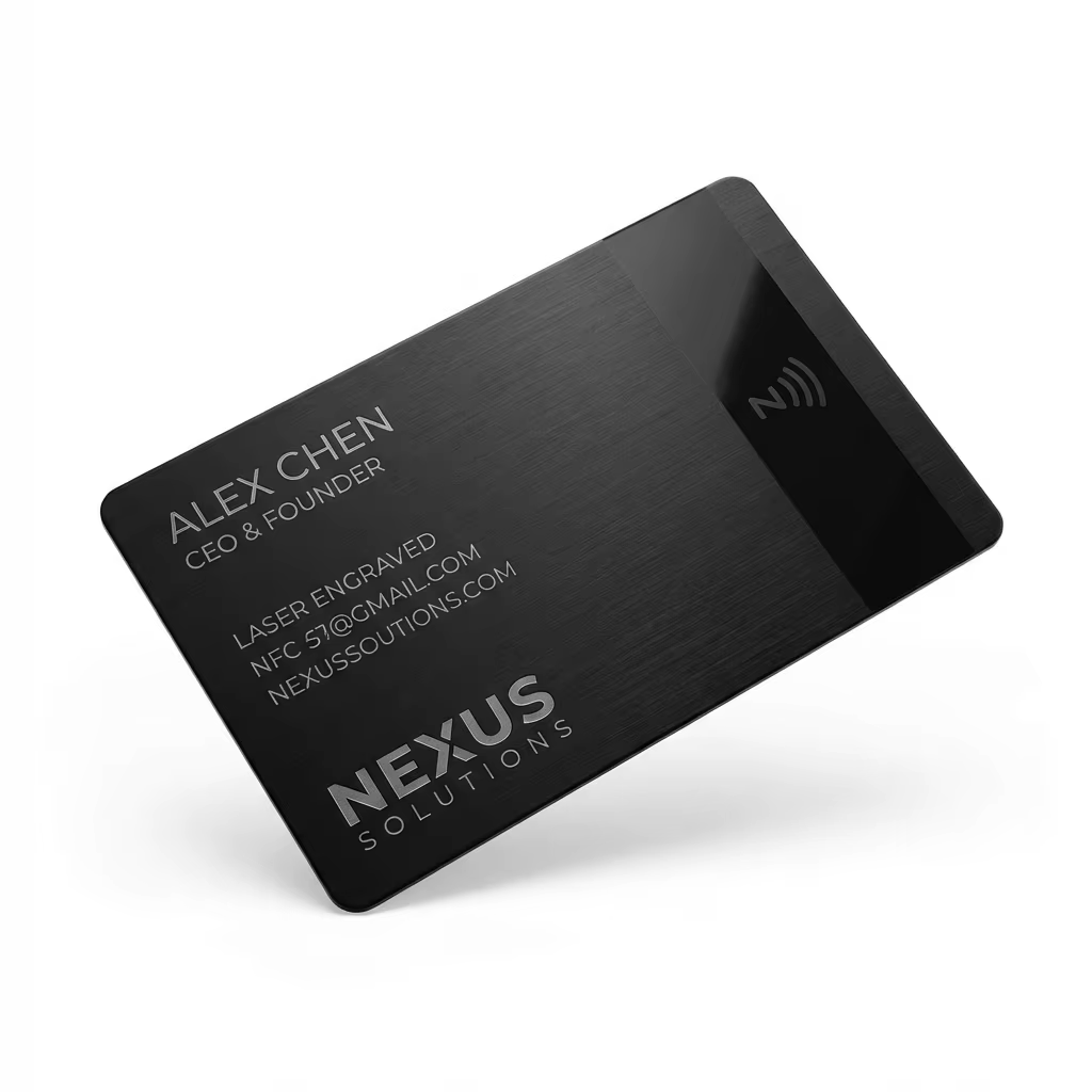 Eco Friendly Reusable Smart Metal Business Card NFC Enabled Modern Digital Contactless Identity Card for Corporate Gift Idea