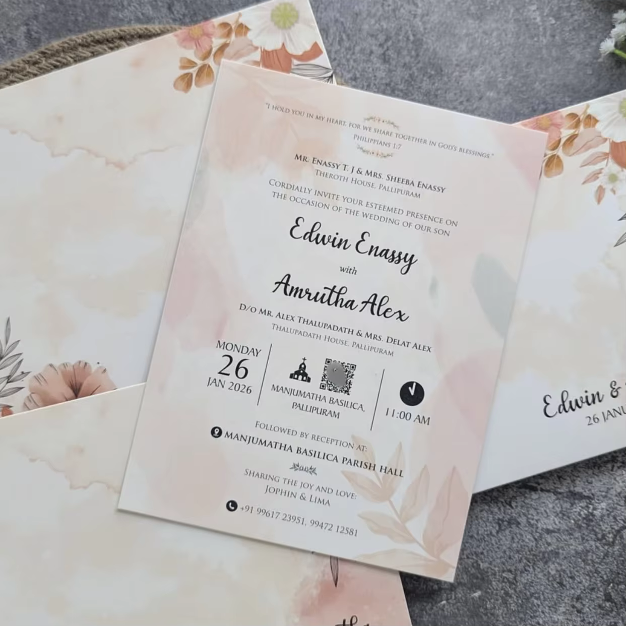 Customizable Wedding Business Cards Digital Printing Fancy Film Lamination Custom Logo Graphic Design Luxury Wedding Invitation