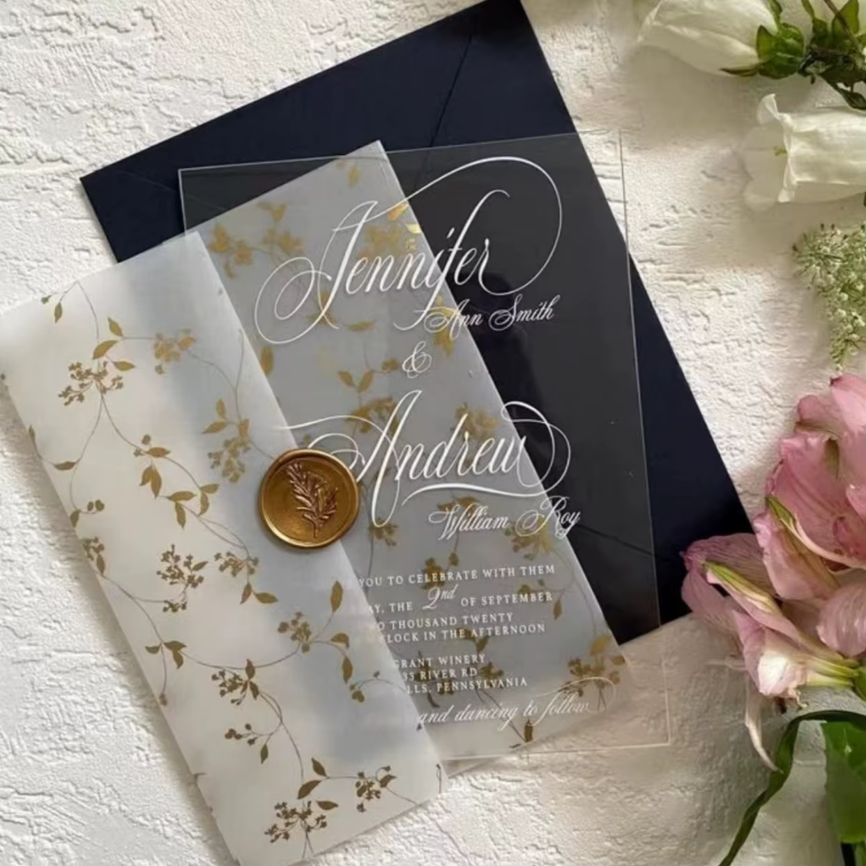 Custom Personalized Acrylic Wedding Invitations Fast Design Service Rapid Sample Production Available
