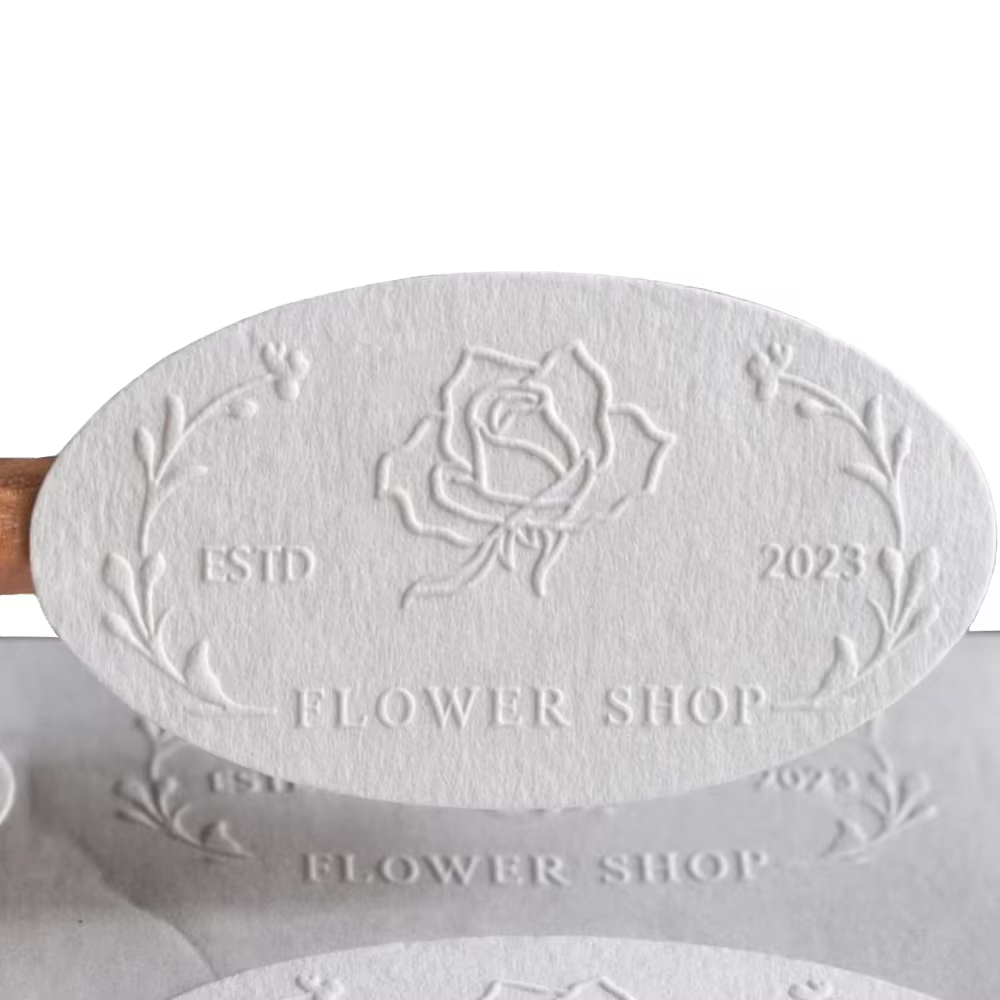 Custom Label Stickers with Brand Logo Personalization-Eco-Friendly Art Paper Durable Embossed Craftsmanship for Promotion