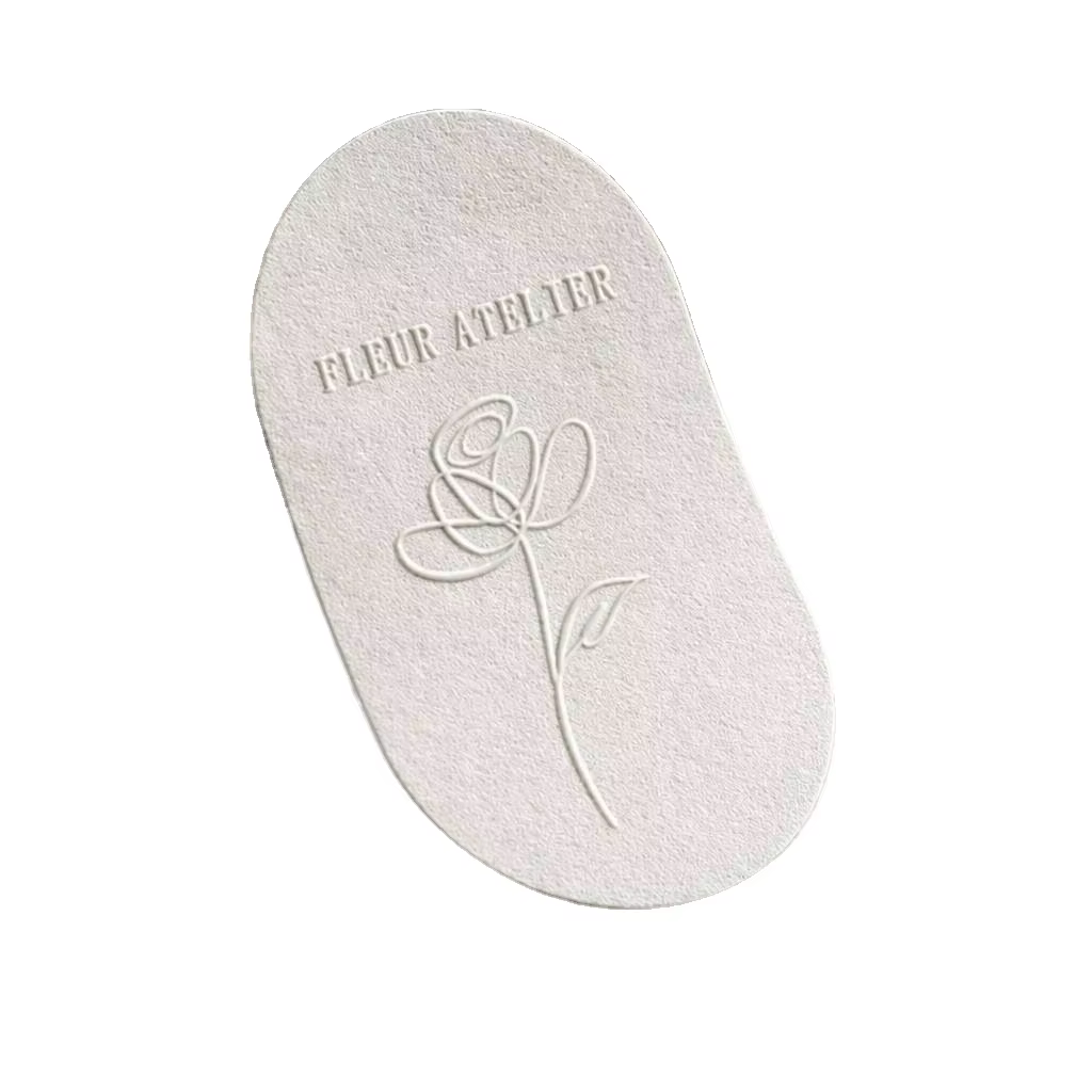 Custom 3D Logo Stickers Durable Art Paper Material Embossed Technique for Business Branding Packaging