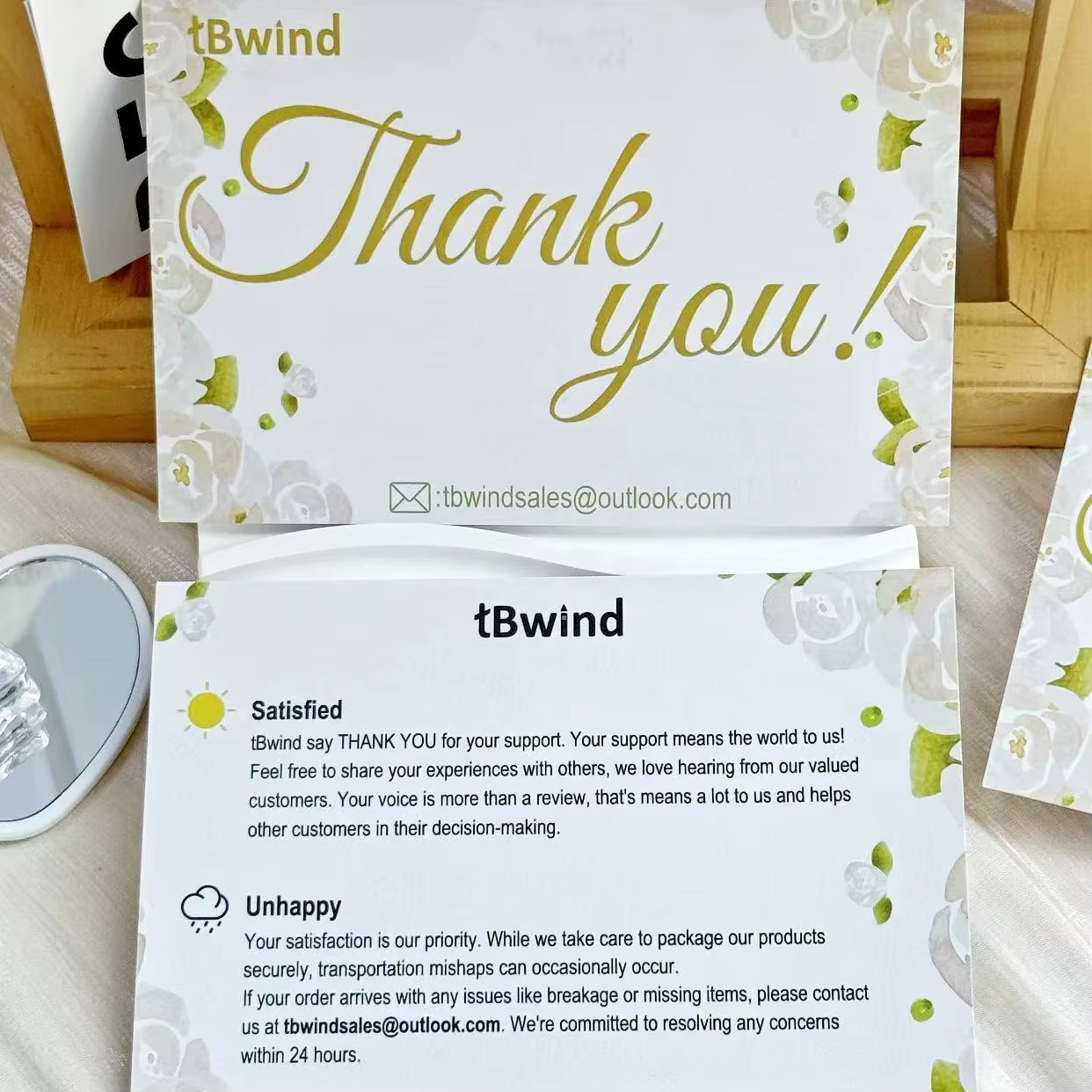 Small Business Custom Brand Cardboard Thank You Cards Custom Logo Digital Printing Film Lamination Event Promotion Appreciation