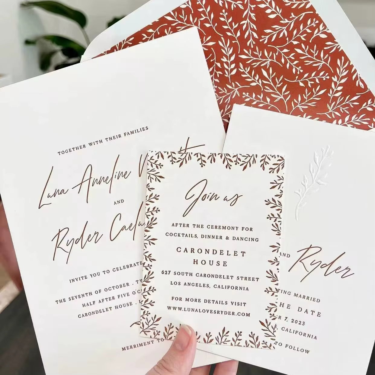 Custom Luxury Invitation Card Printed on Thick Luxury Cotton Cardstockwith Offset Letterpress Printing