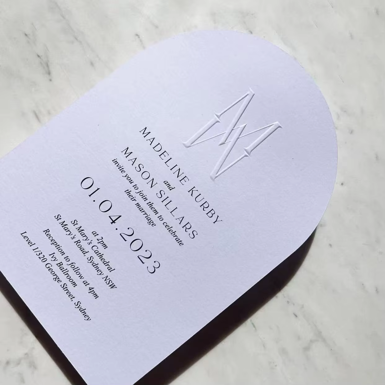 Custom Logo Embossed Letterpress Printed Wedding Invitations-Personalized Greeting Cards