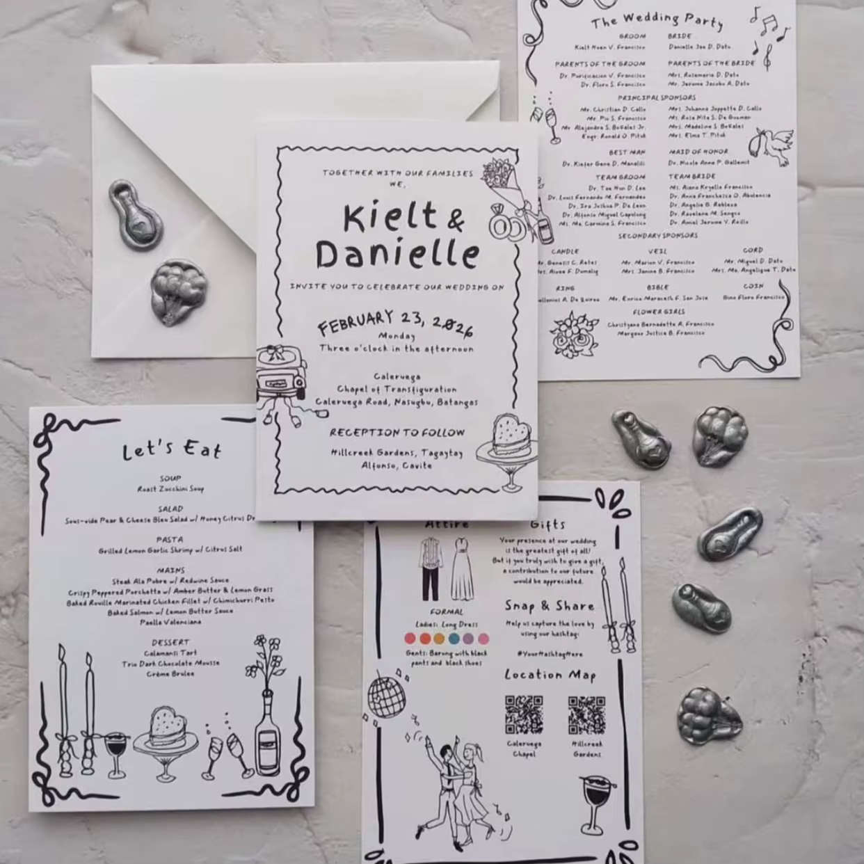 Premium Personalized Digital Coated Wedding Invitation Kit Envelopes RSVP Cards Program Cards Fast Artwork Sample Dispatch