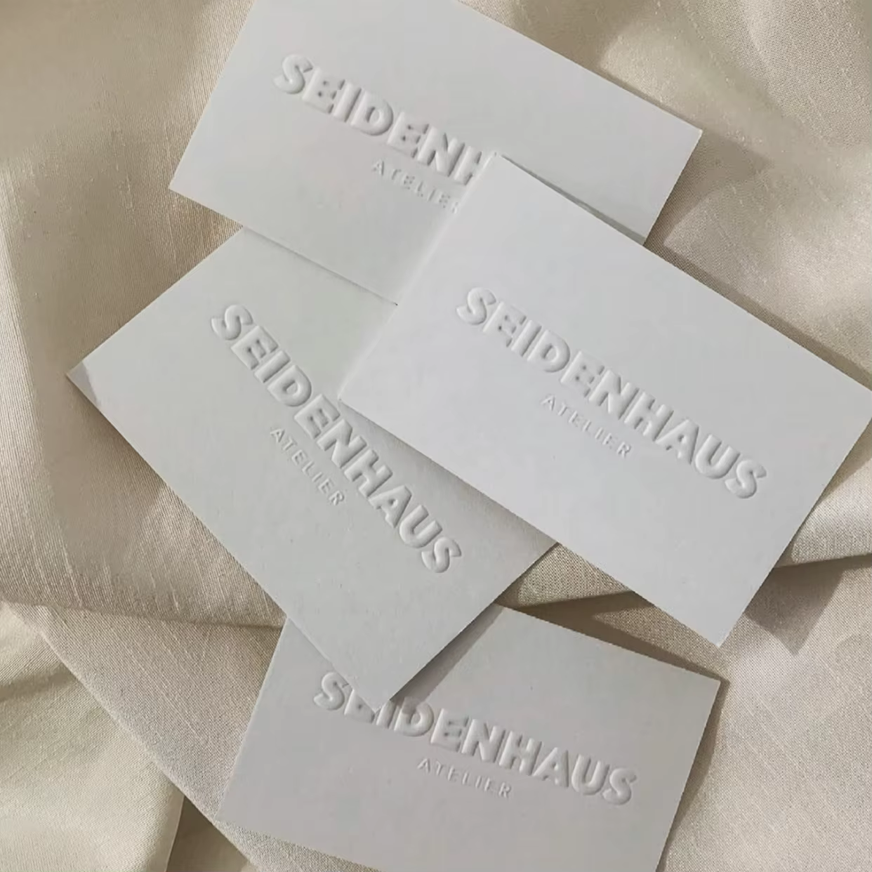 Customized Business Cards Special Textured Embossed Custom Size Thank You Labels for Personalized Packaging