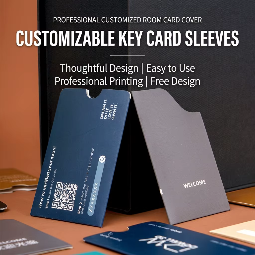 Boutique Hotel Key Card Folder Keycard Protector Personalized Key Envelope Custom Card Holder Luxury Room Card Sleeve Supply