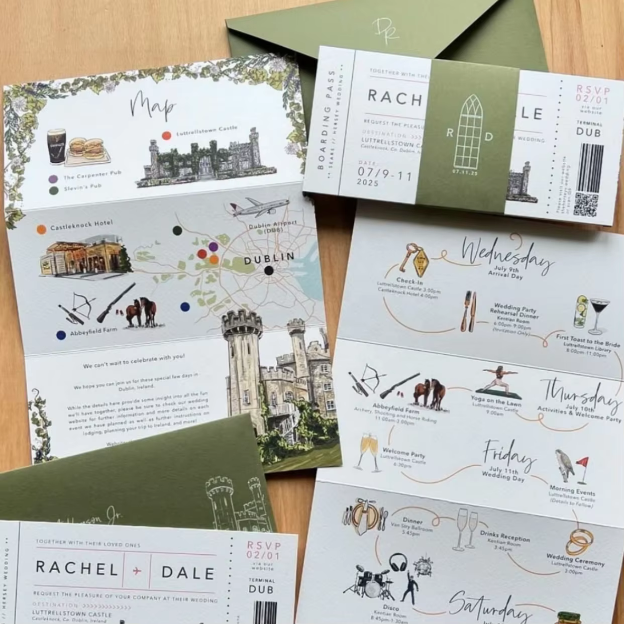 Custom Wedding Invitations Tri-Fold Wedding Invitation Cards Fancy Coated Digital Printing Film Lamination Fast Design Sampling