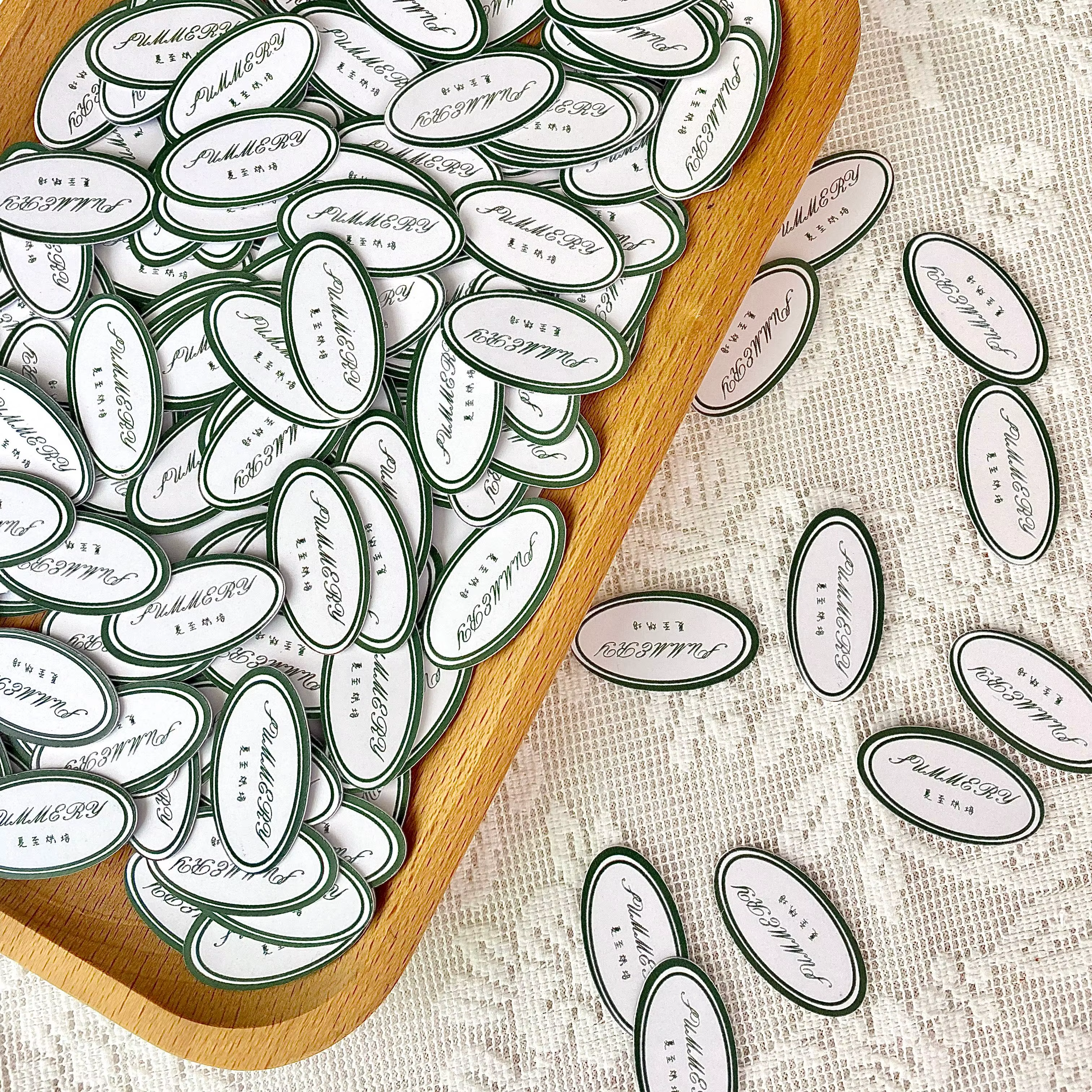 Wholesale Custom Cake Logo Labels Coated Paper Baking Supplies Cake Top Dessert Decorations
