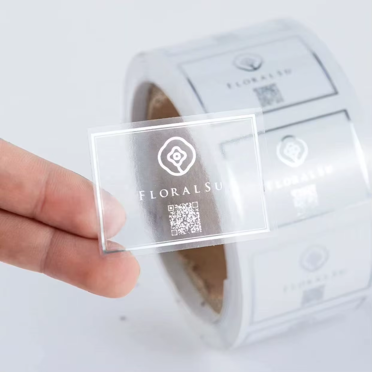 Printed Custom Self-Adhesive Waterproof Perfume Packaging Labels Gold Silver Clear Vinyl Sticker Transparent Vinyl
