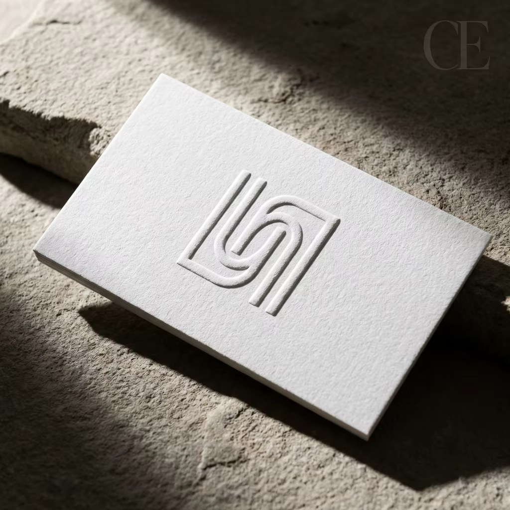 Luxury Blind Embossing Debossing Business Card Minimalist Custom Logo Digital Printing Film Lamination Deep Impression Paper