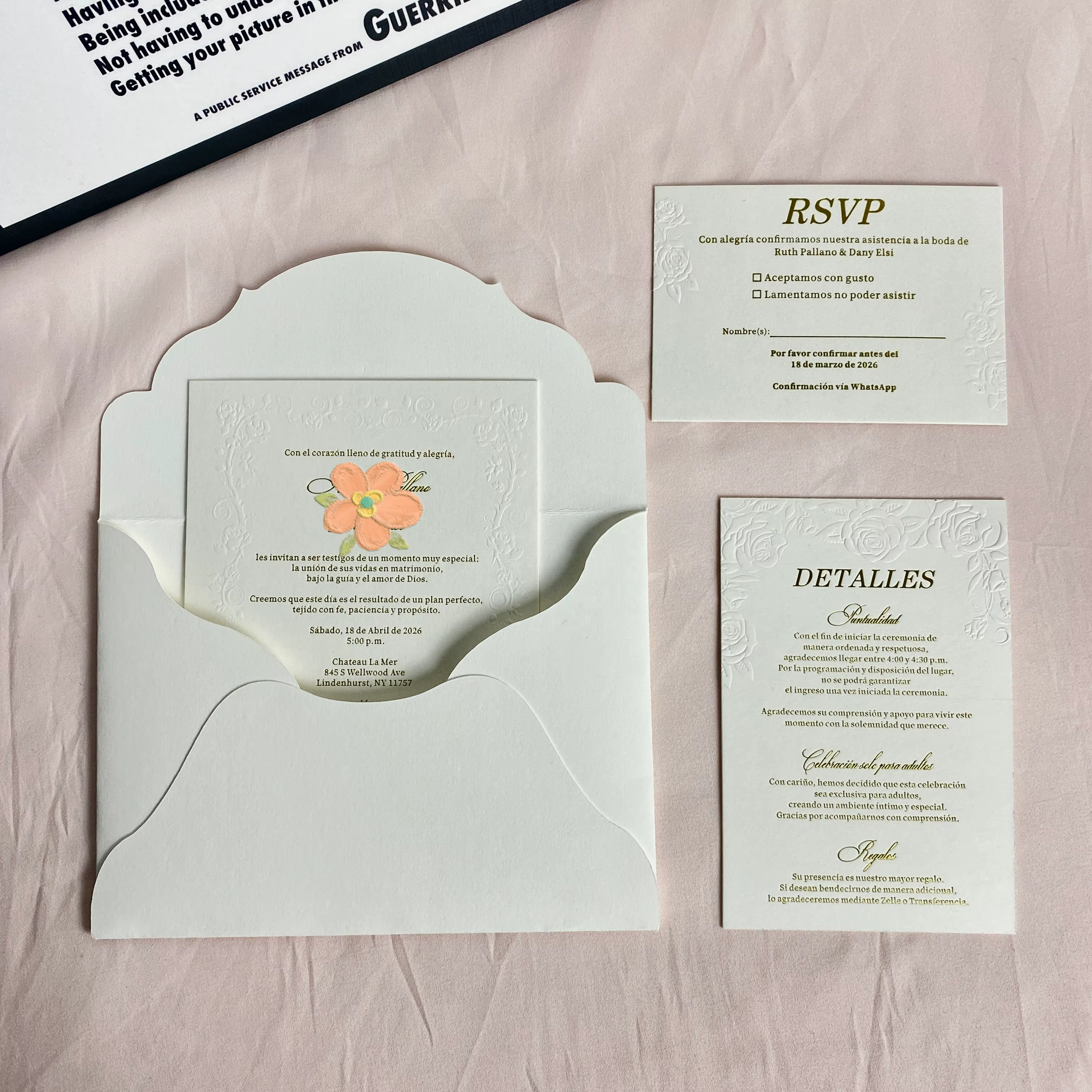 Luxury Classic Elegant Customized Invitation Card with Elegant Letterpress Design and Fancy Paper