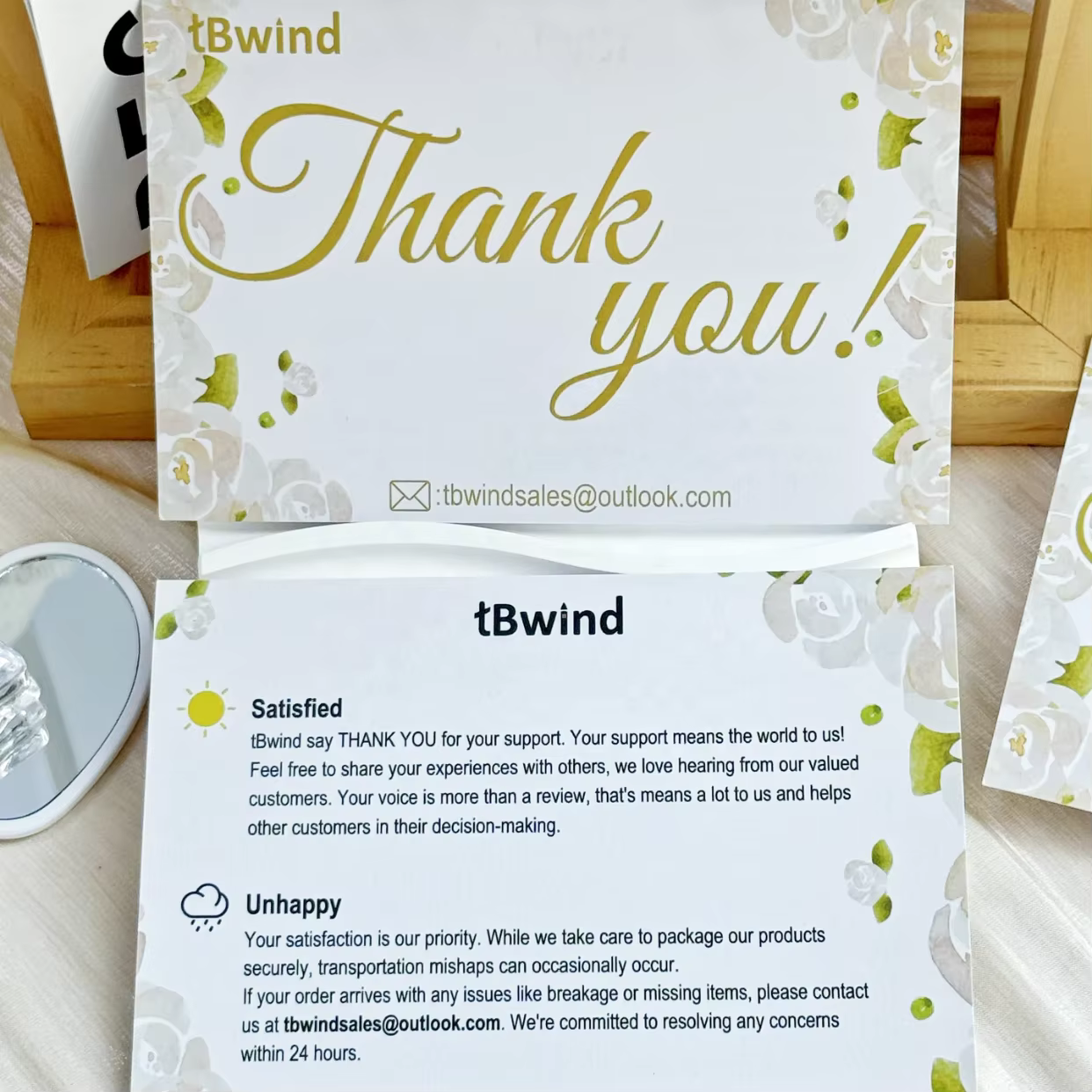 Custom Business Thank You Cards for Small Businesses Jewelry Post Order After Sales Cards on Glossy Paper Custom Sticker