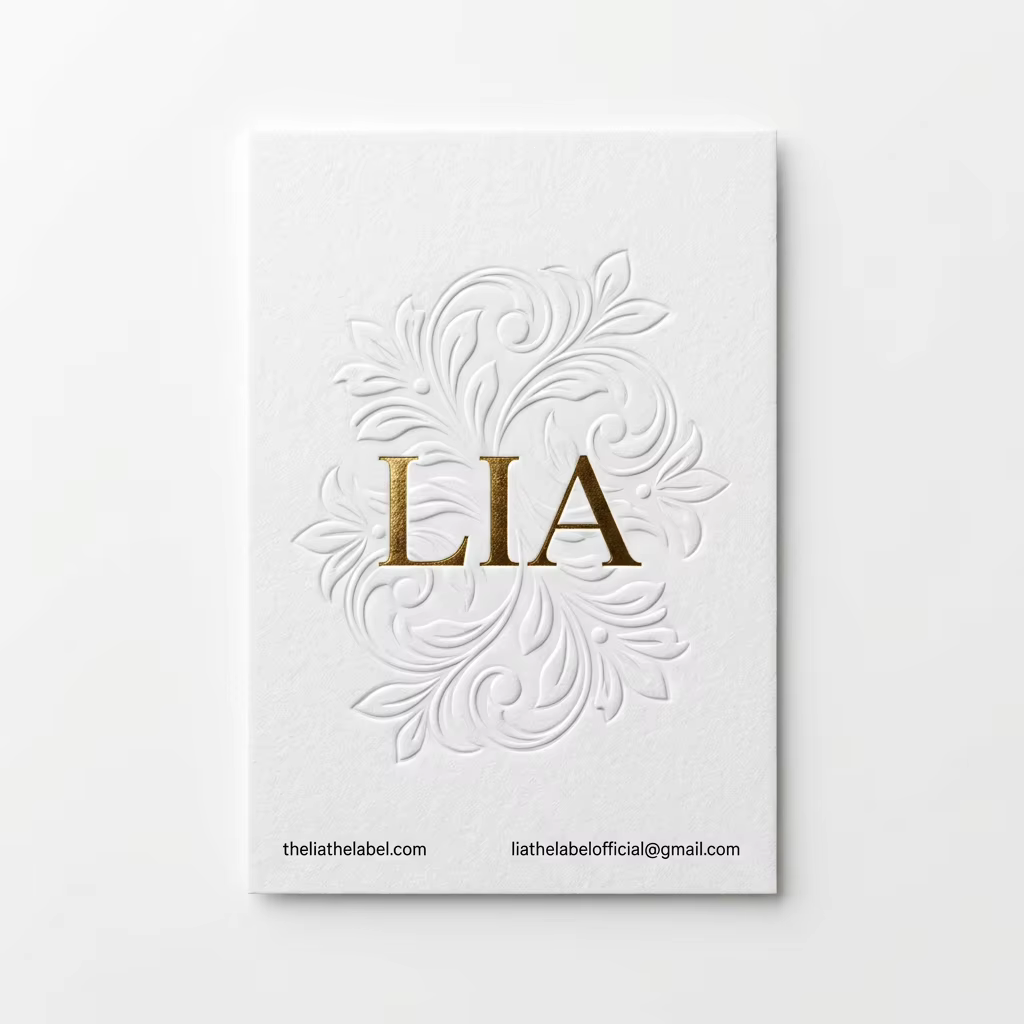 Premium Handcrafted Letterpress Business Card Featuring Sculpted Embossing and Gold Metallic Foil on 600GSM Heavy Cotton Stock